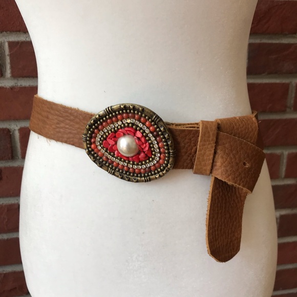 Hand Crafted Accessories - BOHO BROWN GENUINE LEATHER BELT